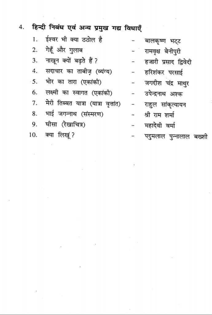 beled second year syllabus optional subjects hindi bu du mjpru jncu